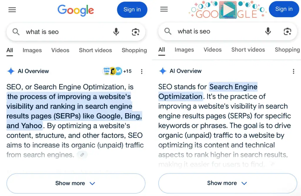 Google AI Overview Hidden Link